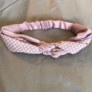Pink and white headband